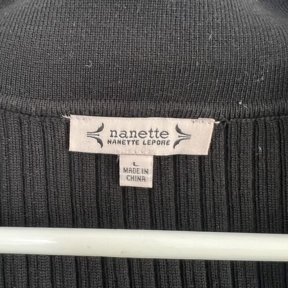 Nanette Lepore Women’s Pocket Sweater Gold Buttons Stretchy‎ Size Large - Picture 3 of 10